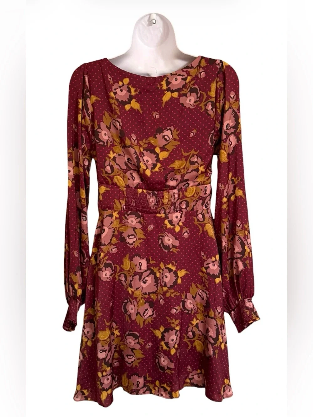 Free People Morning Light Mini Dress Size 8 Purple Floral NWT Flaw